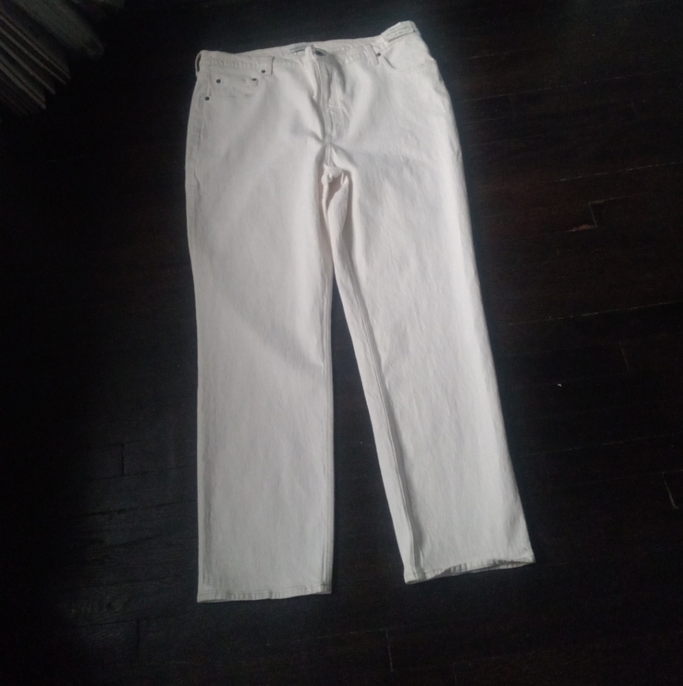 New Abercrombie & Fitch Ultra High Rise 90s Straight Jeans Color Beige 35 20L